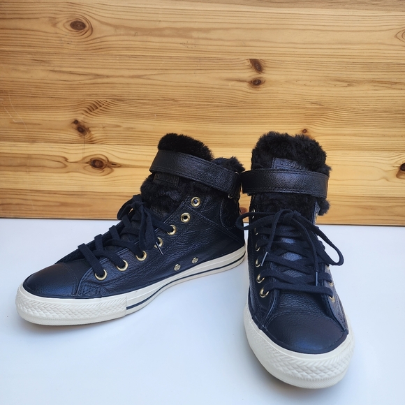 Converse Chuck Taylor AS Brea Lether Size  6.5 Black Limited Edition New - Picture 11 of 12
